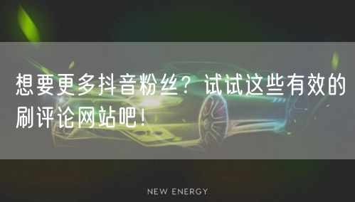 想要更多抖音粉丝?试试这些有效的刷评论网站吧!