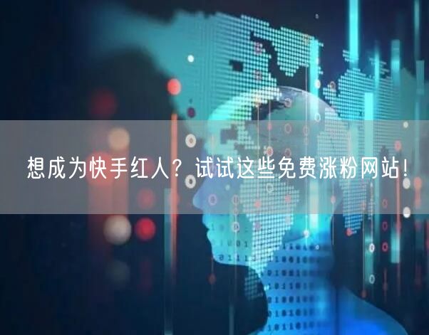 想成为快手红人?试试这些免费涨粉网站!