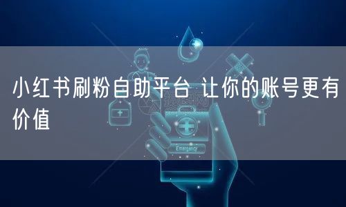 小红书刷粉自助平台 让你的账号更有价值